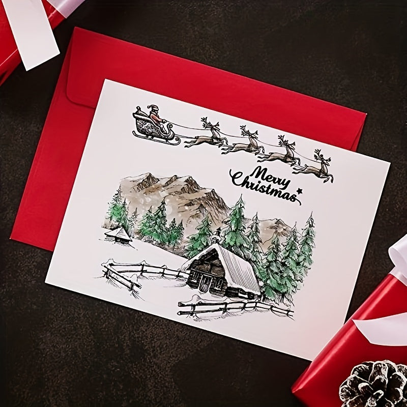 Christmas Transparent Stamps Xmas Theme City House Background