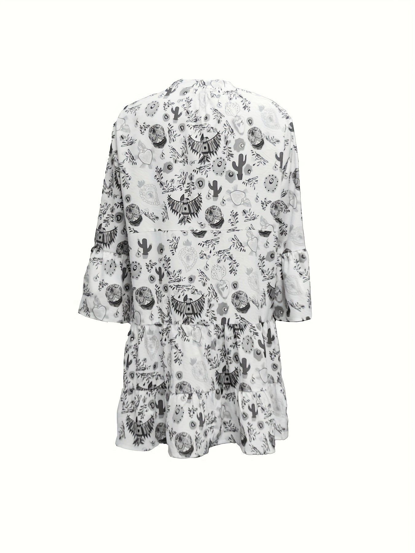 Bell Sleeve Smock Dress Plus Size
