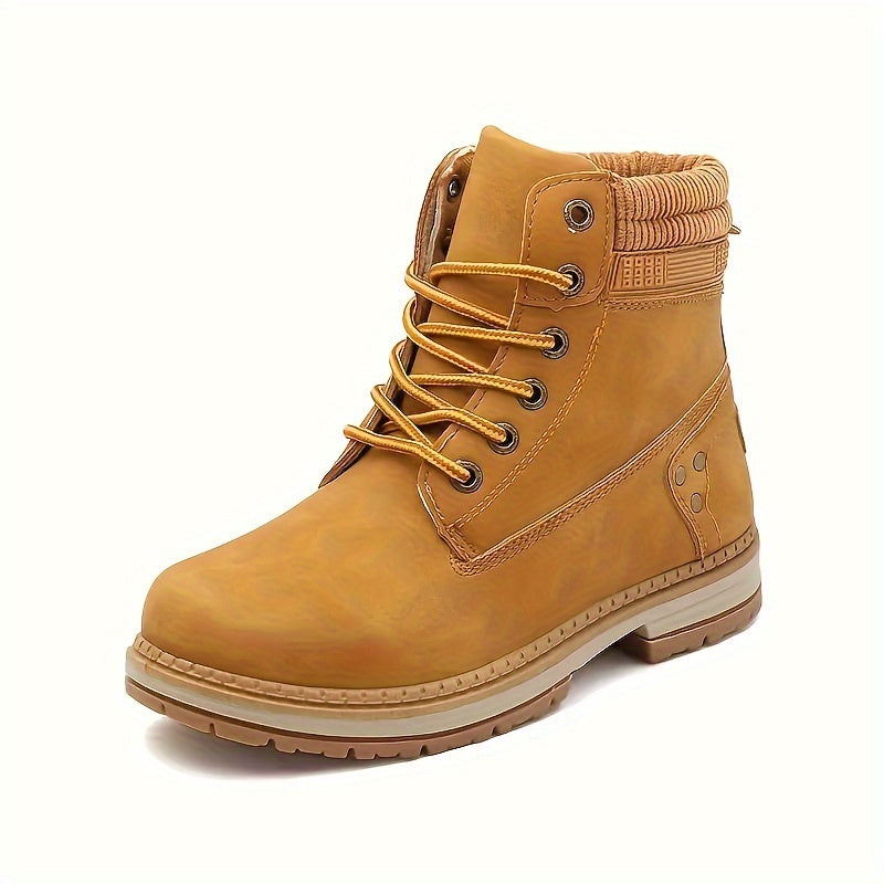 Women's Solid Snow Boots Non Slip Round Toe Casual Walking Boots