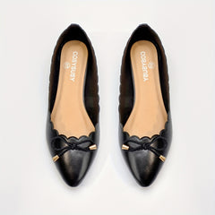 Women's Pointed Toe Ballet Flats Soft Sole Slip On Bowknot Shoes