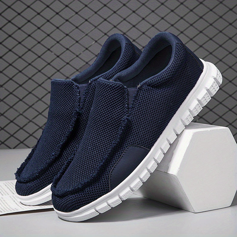 Men's Breathable Canvas Slip On Shoes for Walking Jogging