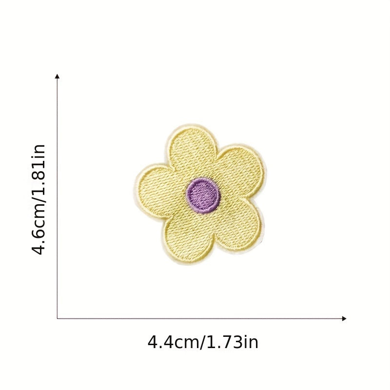 6pcs Flower Embroidered Patches Men Sew On Repair Patch DIY Crafts Clothing