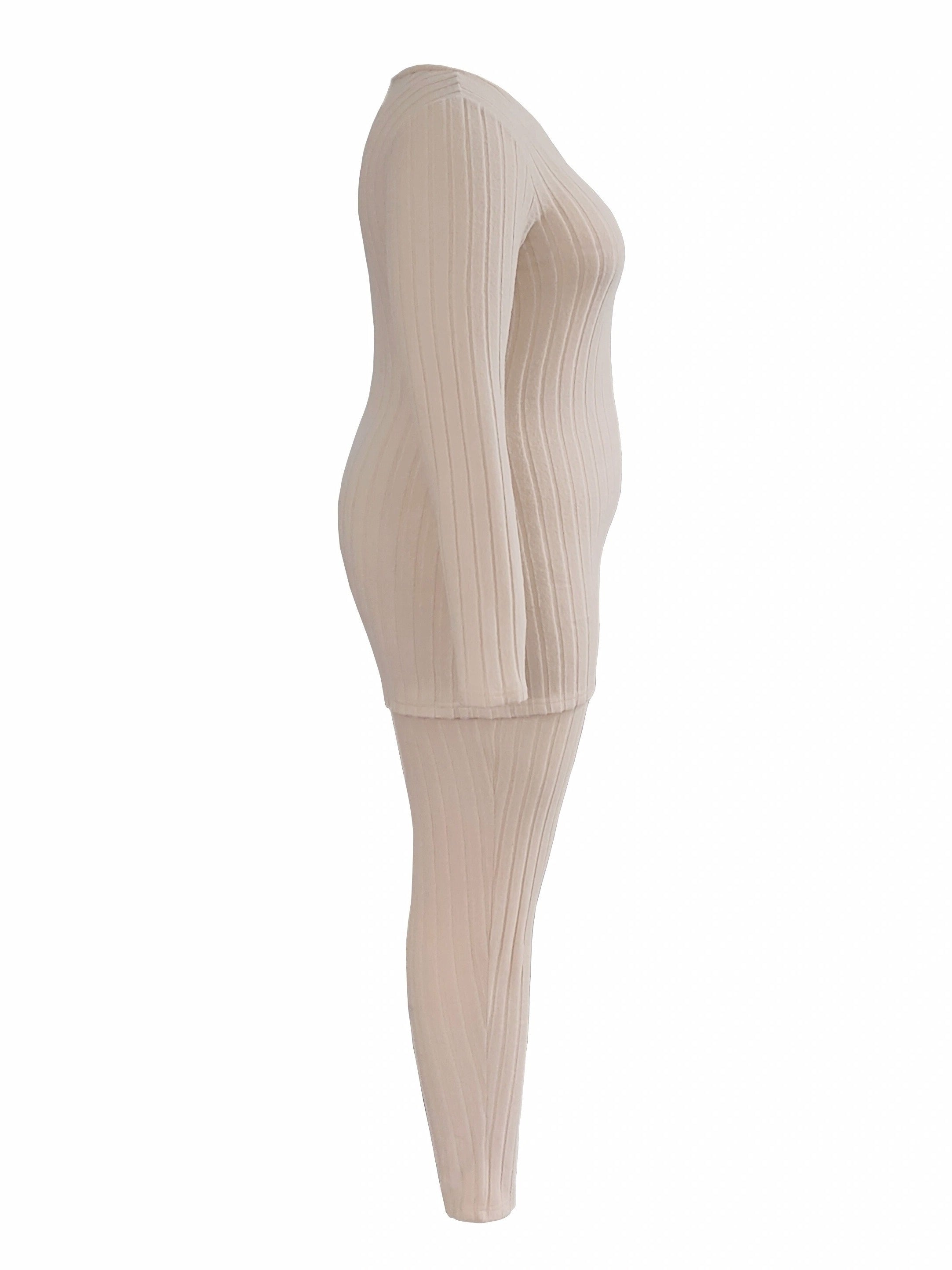  Ribbed Long Sleeve Top & Leggings Set