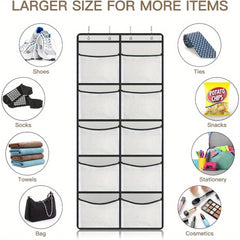 10 Pocket Over the Door Hanging Organizer - Transparent Non Woven Storage Bag