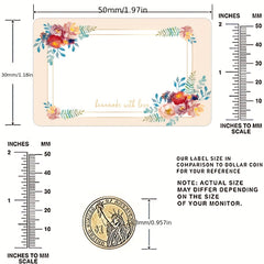 250pcs Flowers Name Labels Kitchen Blank Handwritten Date Stickers