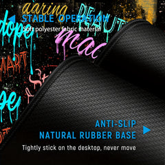 XL Mouse Pad 31.5x11.8" Non-Slip Rubber Keyboard Pad Coasters Set 3mm Thick