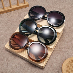 Round Thick Frame Sunglasses Vintage UV Protection Sunshade Eyewear