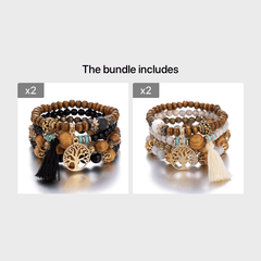 Tree Of Life Pendant Multilayer Bracelet Bead Set Bohemian Ethnic Jewelry