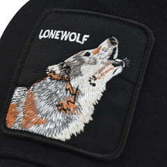 Embroidered Animal Baseball Cap Mesh Peaked Sun Hat