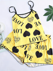  Women's Pajamas Set Cami Top & Shorts Loungewear 2pcs Set