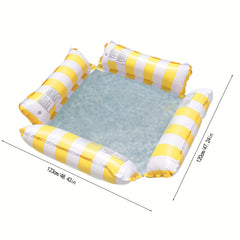 Striped Pool Floating Thickened Inflatable Float Chair with Mesh Recliner