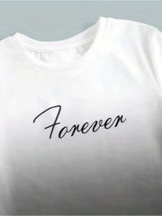 Boy's FOREVER Print T shirt & Drawstring Shorts Set