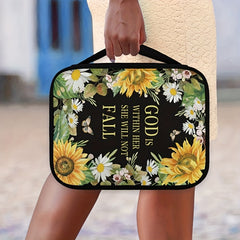 Sunflower Floral Bible Cover Case For Women Girls With Handle