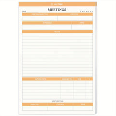 Meeting Notes Planner for Work - Action Items Organizer - 5.5x8.5inch
