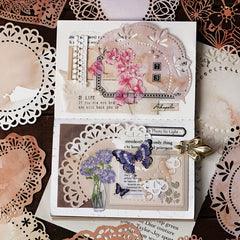10pcs Traces of the Past Series Material Pack Retro Hollow Lace Journal Decor