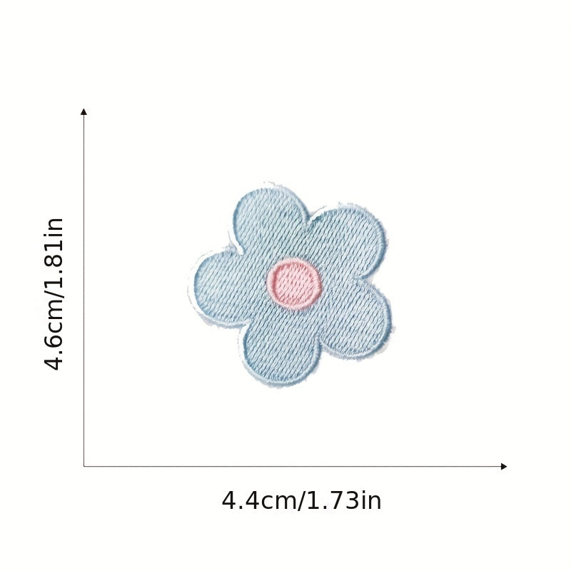 6pcs Flower Embroidered Patches Men Sew On Repair Patch DIY Crafts Clothing