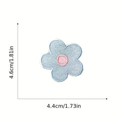 6pcs Flower Embroidered Patches Men Sew On Repair Patch DIY Crafts Clothing