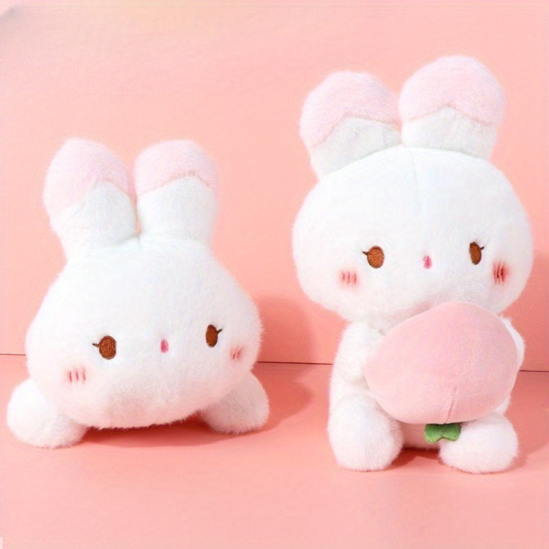 Peach Rabbit Plush Doll - Soft Stuffed Animal for Girls