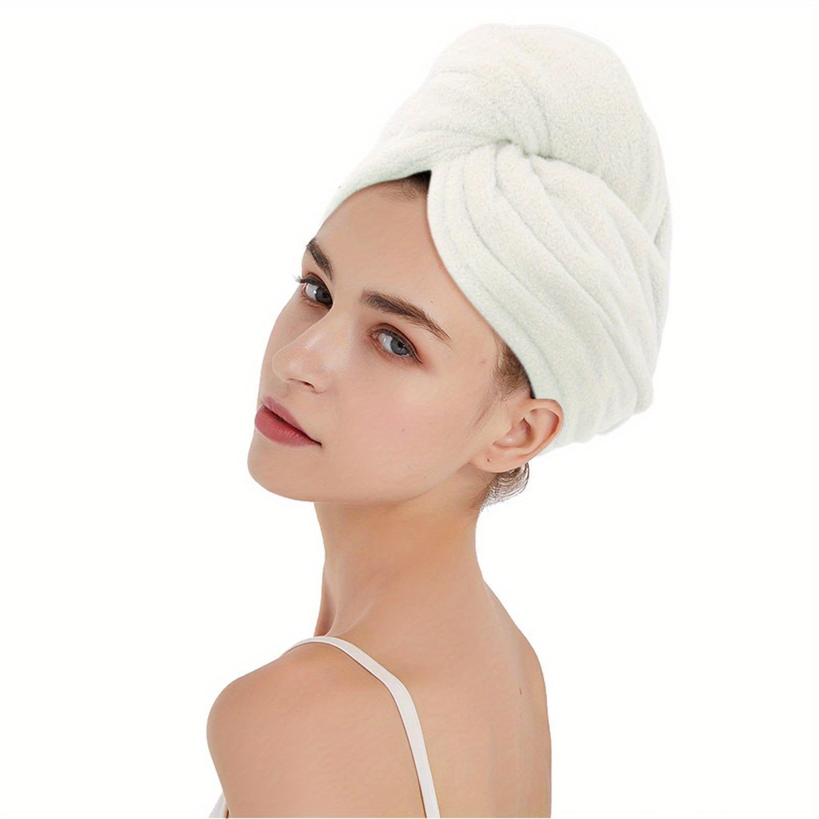 Quick Dry Coral Velvet Bath Towel Cap for Shower and Hair Drying
