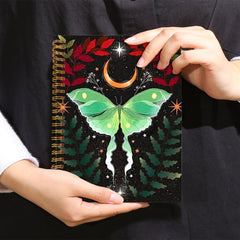 Whimsy Wings Notebook 13 97x21 08cm Golden Moon Green Butterfly