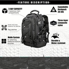 Large Capacity Backpack Tactical Sports Bag for Camping Hiking