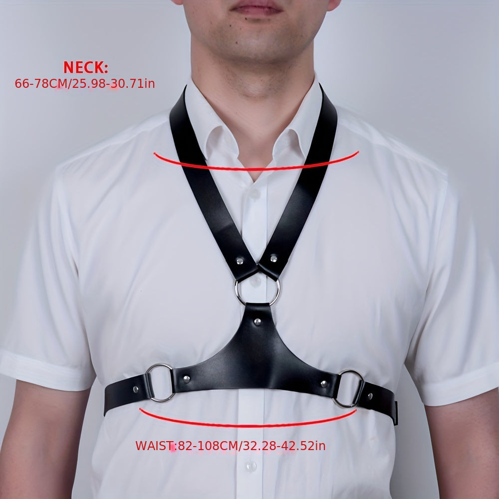 Men's Punk Body Harness PU Leather Adjustable Body Chest Belt