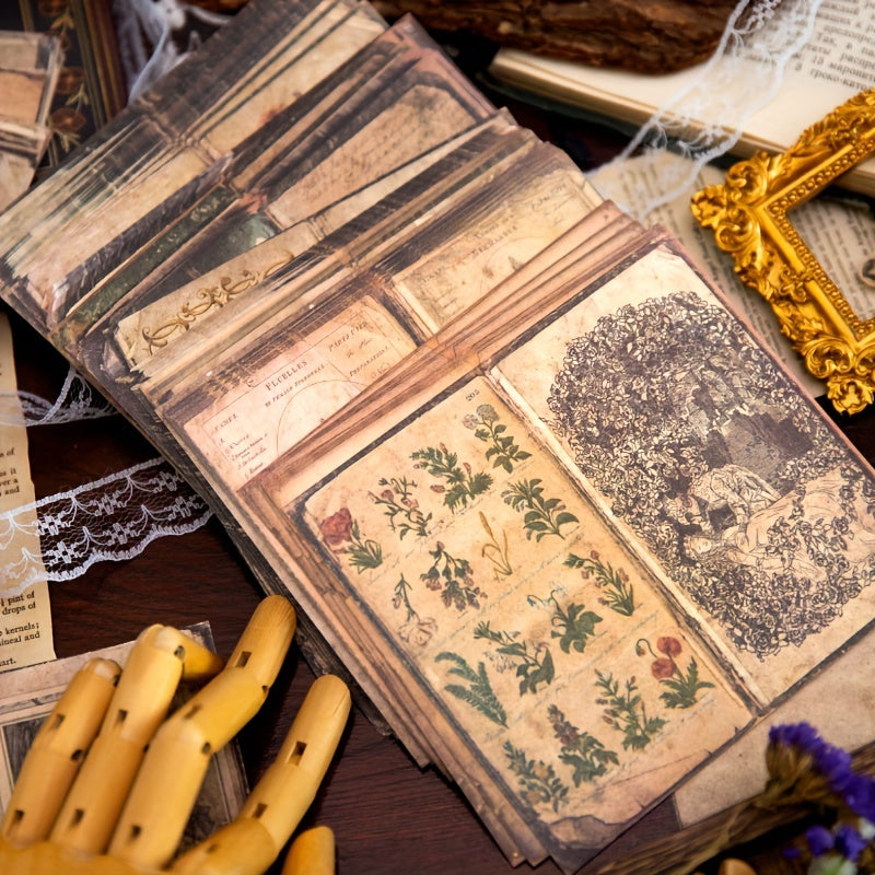 Vintage Style DIY Scrapbooking Paper 50 sheets