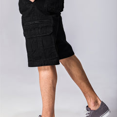 Men's Solid Retro Cargo Shorts