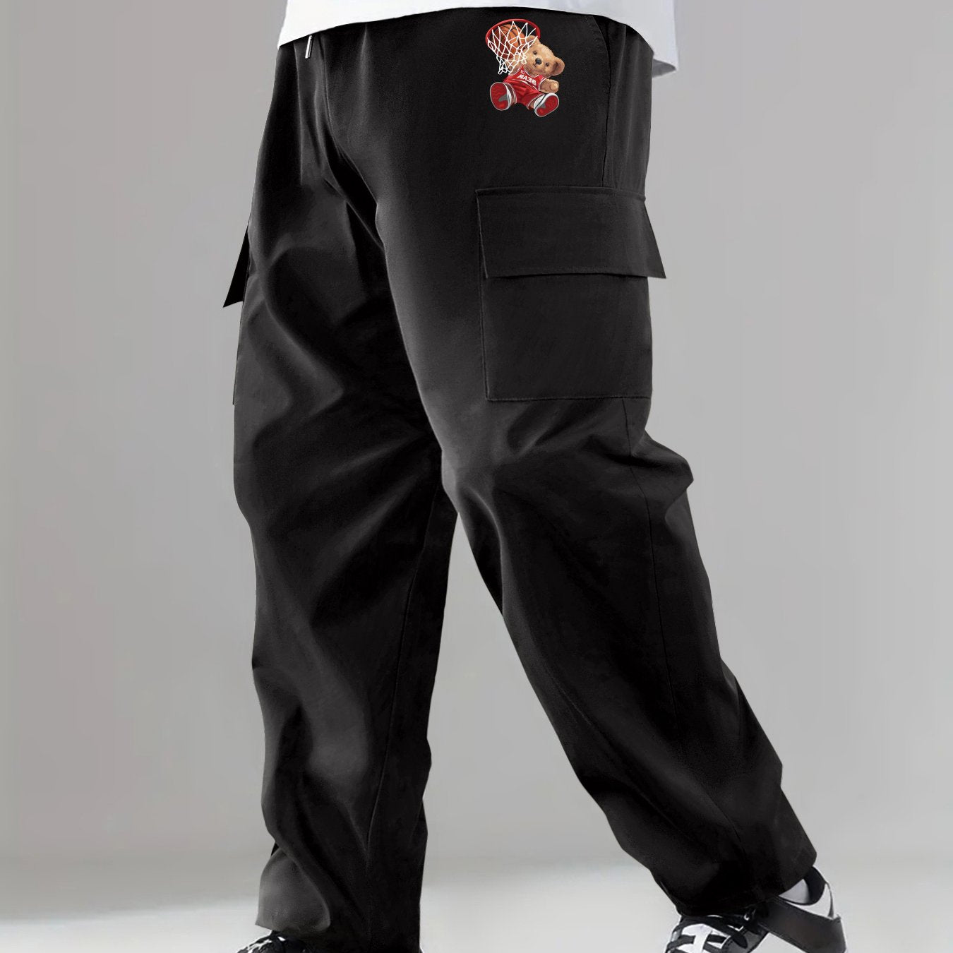 Classic Cargo Pants Men's Drawstring Loose Straight Leg