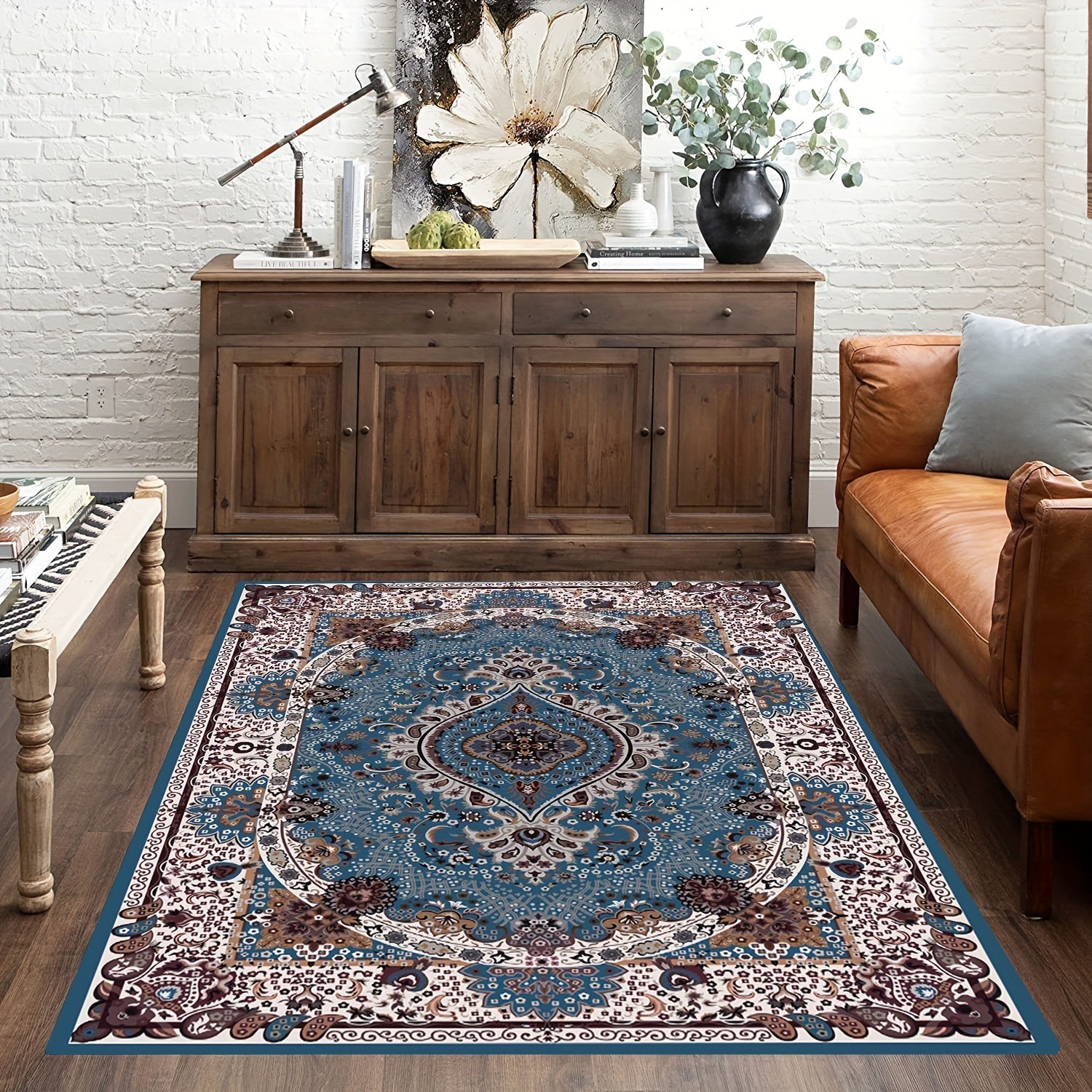 Vintage Boho Area Rug 100x160cm Non-slip Fluffy Rug