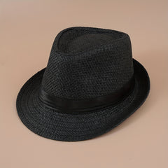 Vintage Straw Sun Hat Lightweight Travel Trilby Hats
