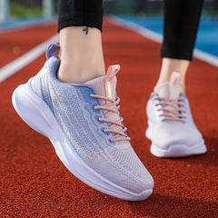 Women's Ombre Lace-up Mesh Sneakers Lightweight Athletic Shoes