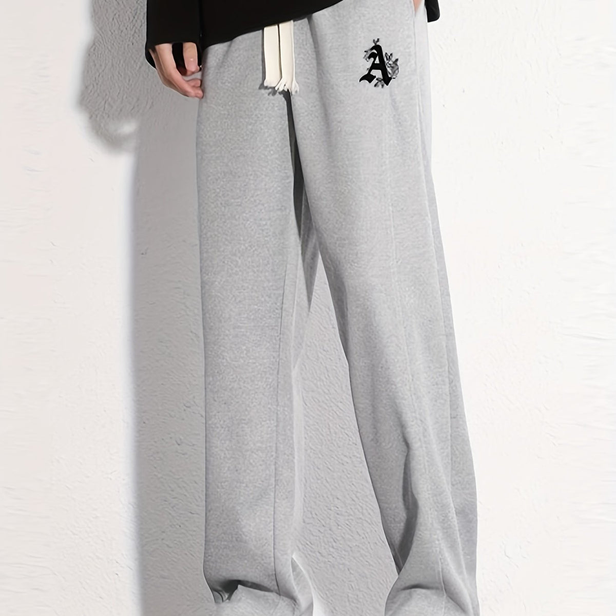 A Graphic Print Men's Loose Sweatpants Casual Drawstring Jogger Pants