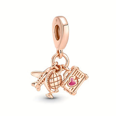 Rose Balloon Fox Tortoise Charm Bead Pendant for DIY Bracelet