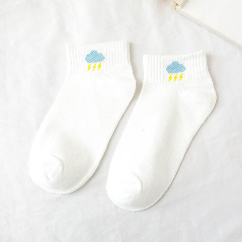 Women's Weather Print Ankle Socks - 1 Pair