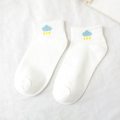Women's Weather Print Ankle Socks - 1 Pair