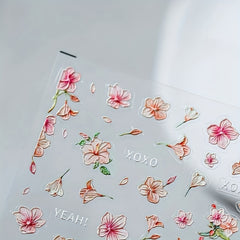 Flower Embossed Nail Art Stickers - Perfect Manicure Accessory