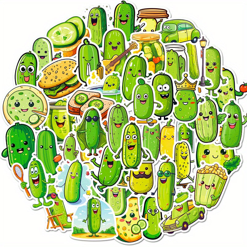 50pc Pickled Cucumber Stickers Hot Graffiti Decals
