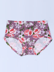 Floral Print Briefs Panties Comfy & Breathable Mid Rise Stretchy Panties