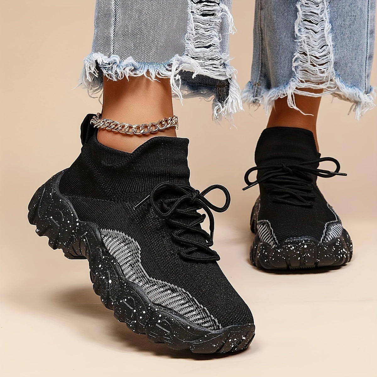 Women's Knitted Comfort Sneakers Lightweight Sports Shoes