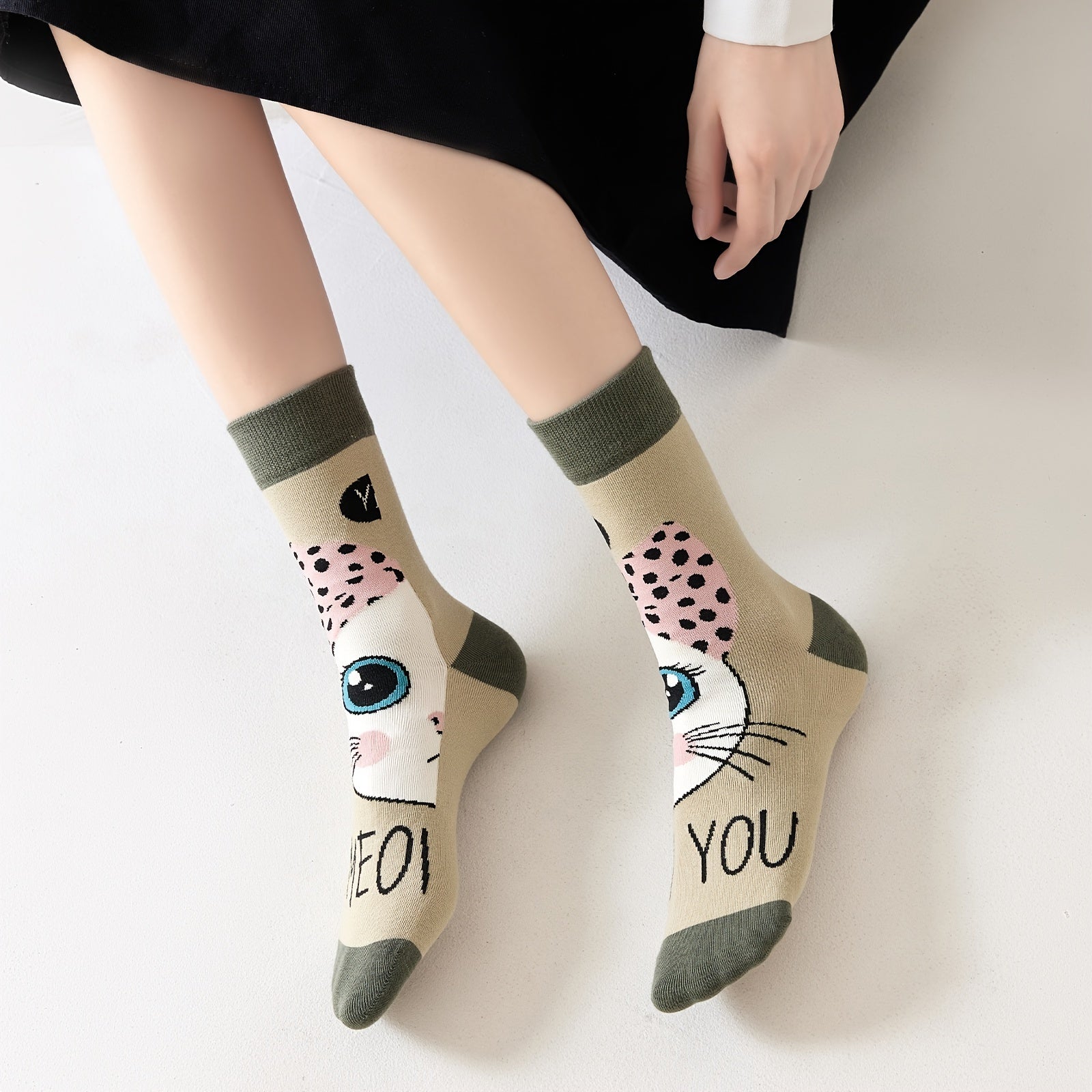 Funny Pattern Mid Tube Socks for Women