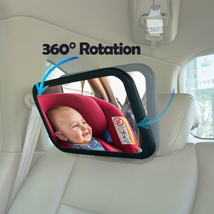 360 Rotating Safety Mirror for Children's Car Seats - Rectangular Convex L