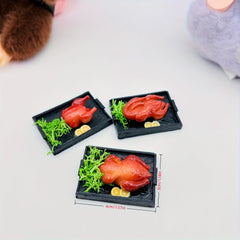 Miniature Christmas Roast Chicken and Duck Scene Model Doll House Decor