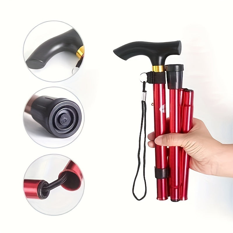 Telescopic Trekking Pole Folding Cane Crutch for Outdoor Camping Hiking