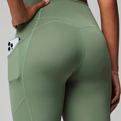  High Rise Tummy Control Yoga Leggings With Pockets