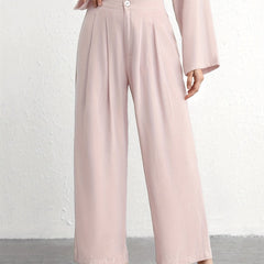 Solid Buttons Lounge Bottoms Comfy & Lounge Pants Womens Loungewear