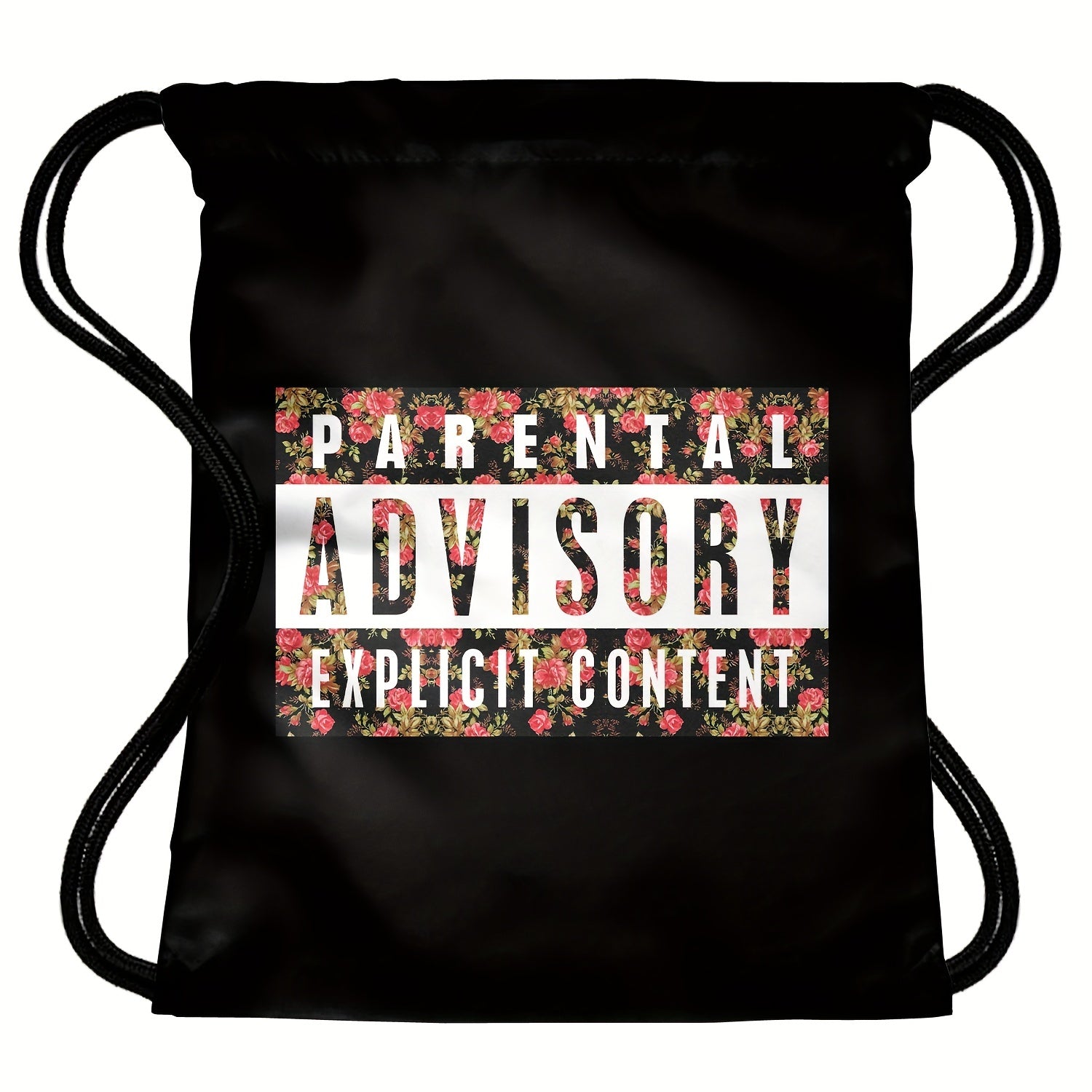 Letters Print Drawstring Bag Lightweight Sports Backpack Gym Bag