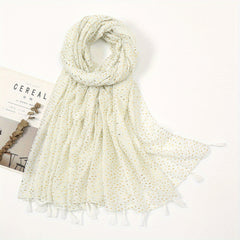 Hot Stamping Hijab Cotton Tassel Scarf Head Wrap