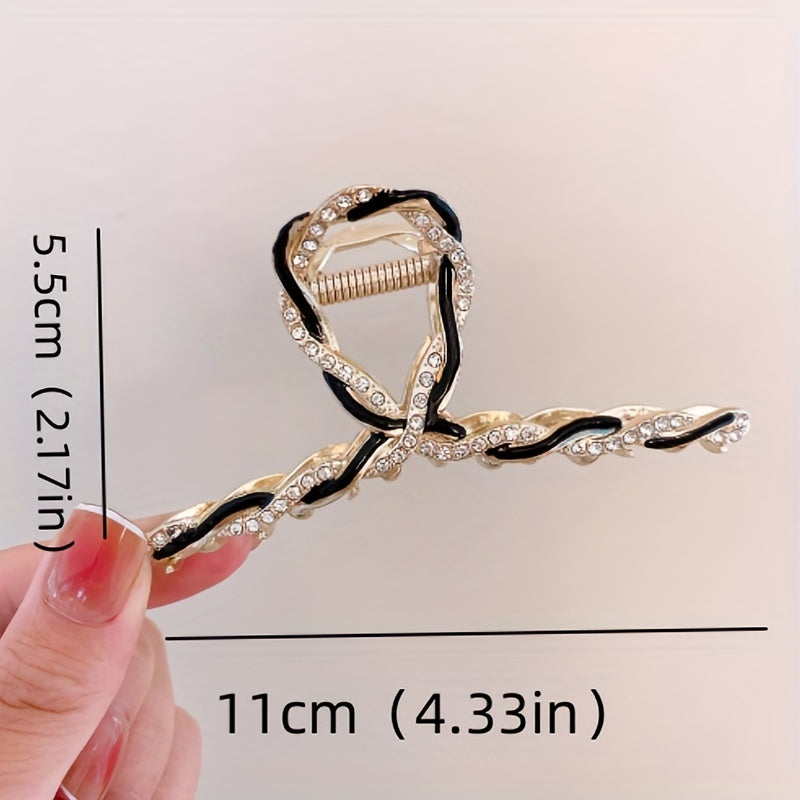 3pcs Faux Pearl Twisted Hair Claw Ponytail Holder Women Girls