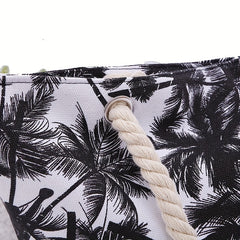 Coconut Tree Beach Shoulder Bag Women's Large Capacity Canvas Handbag